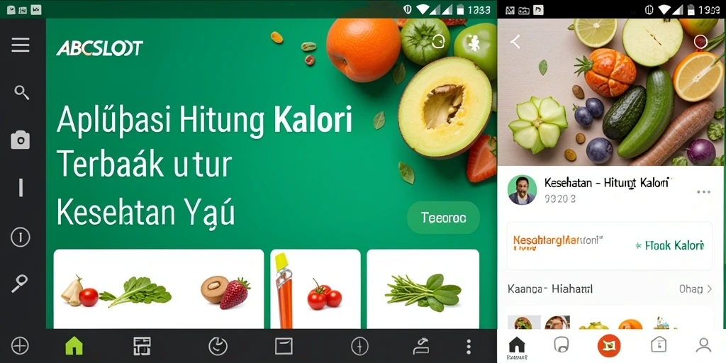 Antarmuka aplikasi Hitung Kalori ABCSLOT yang ramah pengguna.