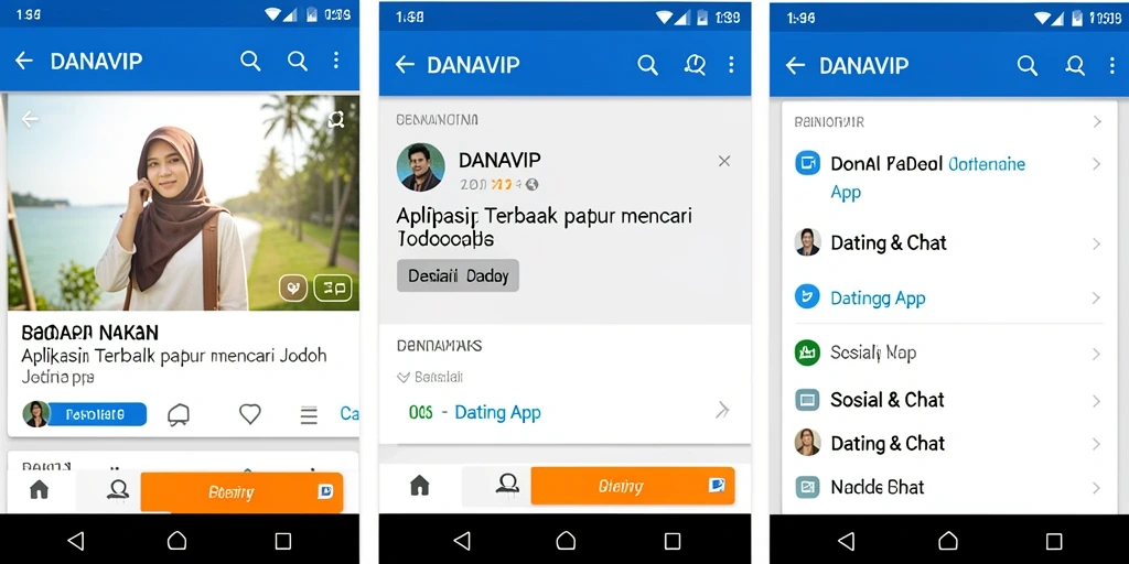 Tampilan antarmuka aplikasi DANAVIP yang modern dan ramah pengguna.