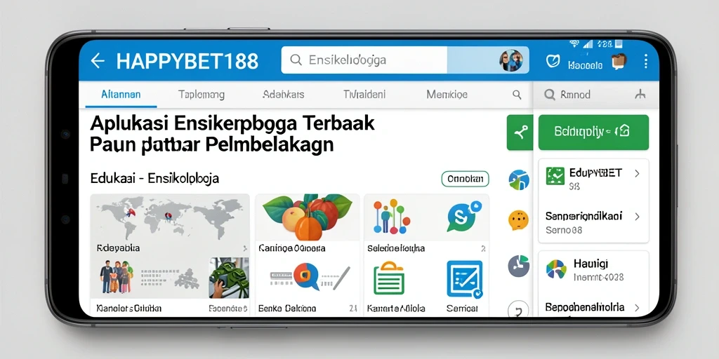 Tampilan antarmuka aplikasi Ensiklopedia HAPPYBET188 yang user-friendly.