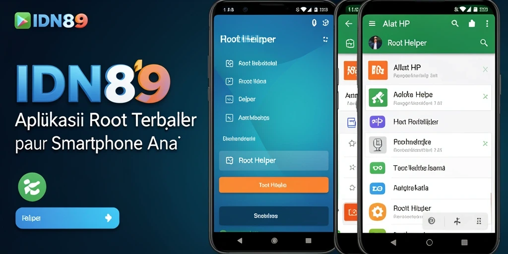 Tampilan antarmuka aplikasi Root Helper IDN89 yang intuitif dan mudah digunakan.