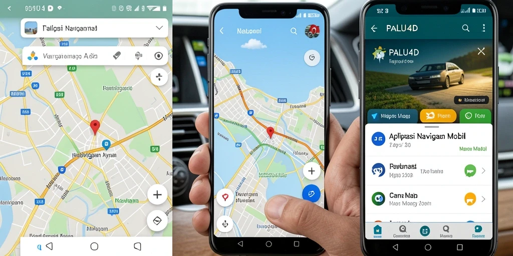 Tampilan antarmuka aplikasi PALU4D untuk Navigasi Mobil.