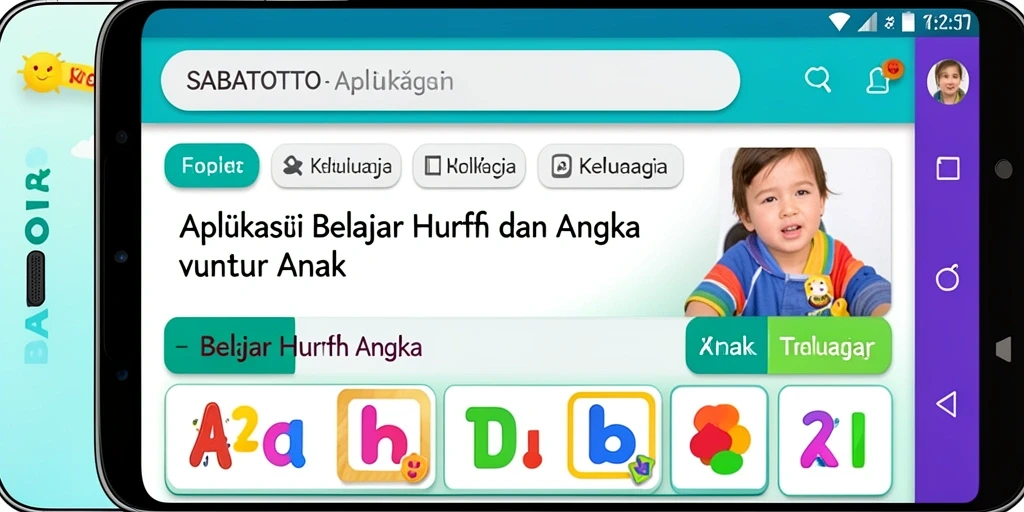 Tampilan antarmuka SABATOTO yang interaktif dan menarik bagi anak.