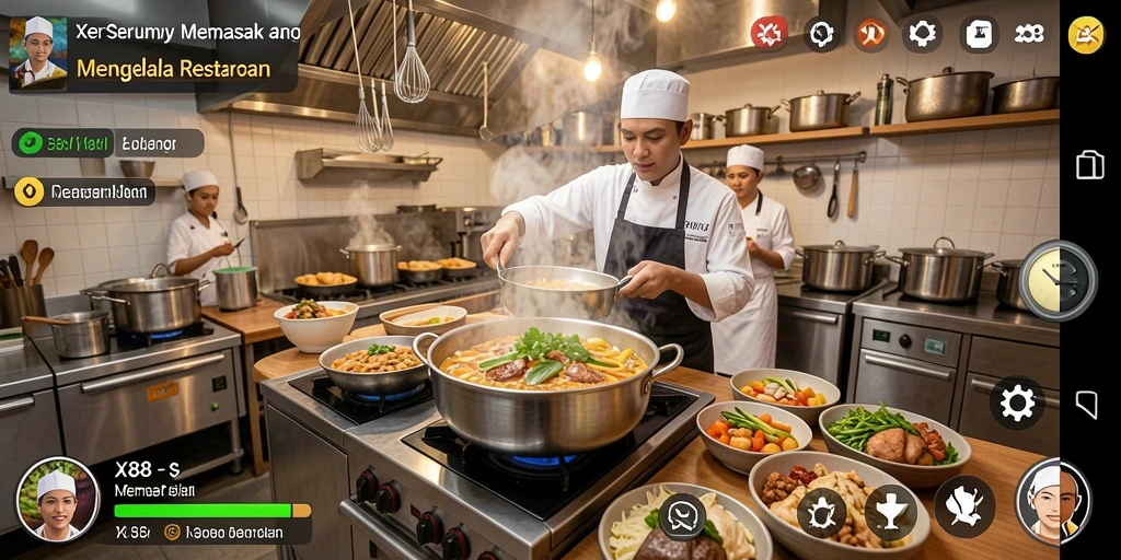 Tampilan antarmuka permainan Memasak X88 yang menarik dan interaktif.